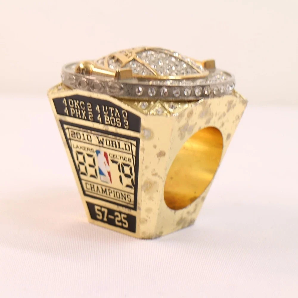 2010 Los Angeles Lakers NBA Championship Paperweight Ring Ticket Holder Prize